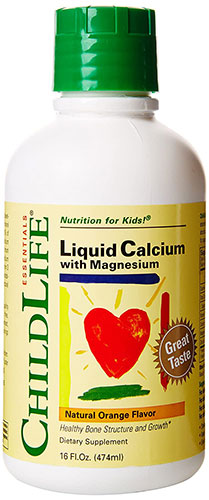 ChildLife液态钙/婴儿，儿童，幼儿和青少年的镁/天然橙味/无麸质和非转基因/塑料瓶